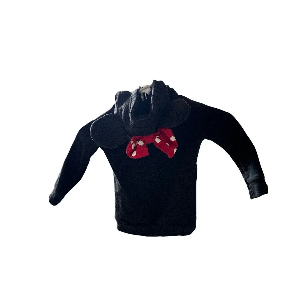 Disney Parks Girls 24 mo Months Minnie Mouse Ears Hooded Sweatshirt Black Hoodie